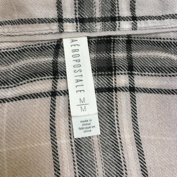 EUC Aéropostale Gray Lightweight Plaid Open-Front Cardigan - Picture 4 of 4